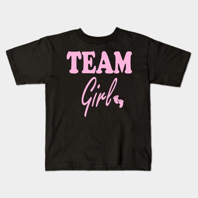 Cute Team Girl Gender Reveal Baby Shower Kids T-Shirt by craiglimu
